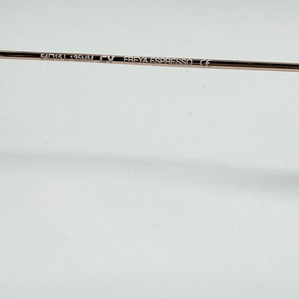 BCBGMAXAZRIA Freya Espresso Cat Eye Eyeglasses Frames 54‎ 15 135 Rose Gold 21377